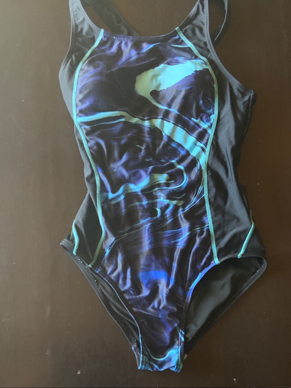 Women’s Black & Blue One-Piece Swimsuit - Athletic Fit